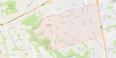 地図のハンバーサミット近隣のトロント