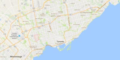 地図のハンバー渓谷の村地区地区はトロント