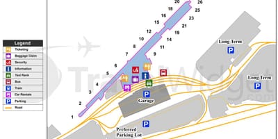 地図のバッファローナイアガラの空港