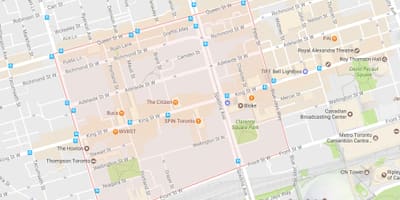 地図のファッション地区のトロント