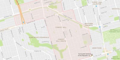 地図のフォレストヒル近隣にトロント