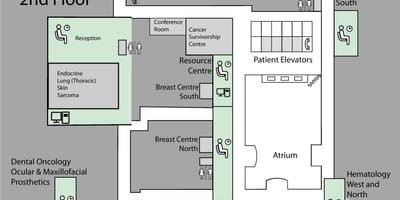 地図のマーガレット王女がんセンタートロント2階