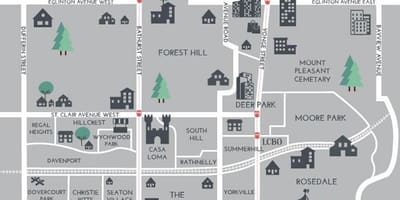 地図のミッドタウントロント