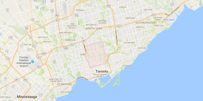 地図のミッドタウン地区トロント