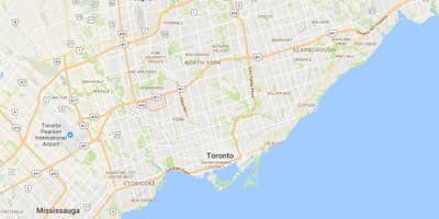 地図もみじの葉地区はトロント