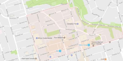 地図のヨークビ近隣のトロント