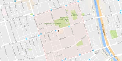 地図のリージェントパーク近隣にトロント