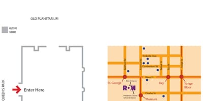 地図のロイヤルオンタリオ博物館駐車場
