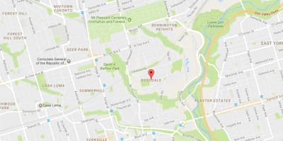 地図のローズデールコンドミニアムズ近隣のトロント