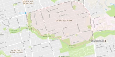 地図のローレンス公園の近隣にトロント