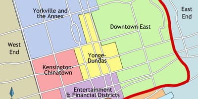 地図の中央のトロント
