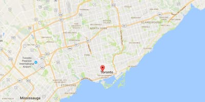 地図の中華街地区はトロント
