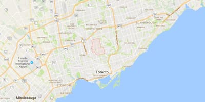 地図の北地区のトロント