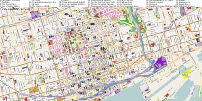 地図の周辺の観光スポットトロント