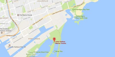 地図の外部ハーバーマリーナトロント
