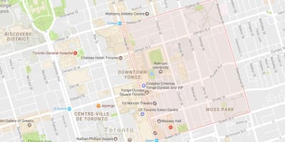地図の庭園地区はトロント市