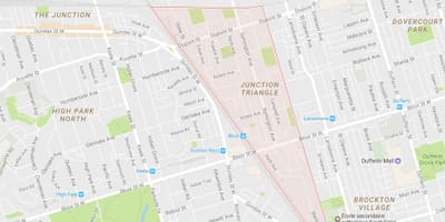 地図の接合部の三角形に近のトロント