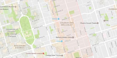 地図の教会とWellesley近隣のトロント