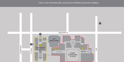 地図の最初のカナダのトロントの場駐車場