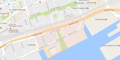 地図東ベイフロント近隣のトロント