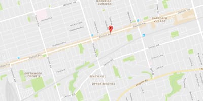 地図東Danforth近隣のトロント