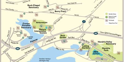 地図の王立植物園のトロント