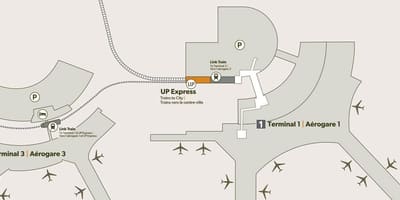 地図の空港ピアソン鉄道駅