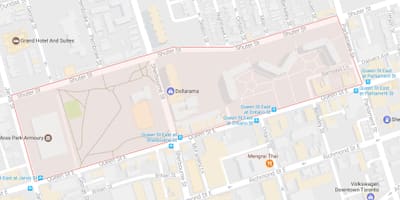 地図はコケ植物公園近隣のトロント