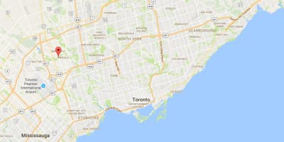 地図Westハンバー-Clairville地区はトロント