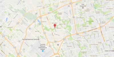 地図Westハンバー-Clairville近隣のトロント