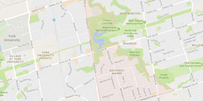 地図Bathurst ーマナー近隣にトロント