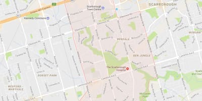 地図Bendale近隣のトロント