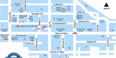 地図Bloorヨークビ地下鉄