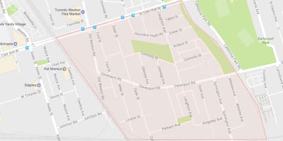 地図Carleton村近隣のトロント