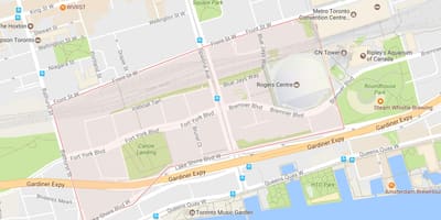 地図CityPlace近隣のトロント