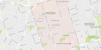 地図Clairlea近隣のトロント
