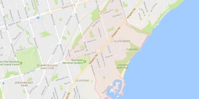地図Cliffcrest近隣のトロント
