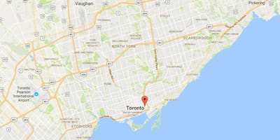 地図Corktown地区はトロント