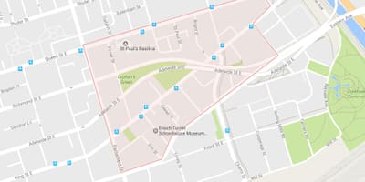 地図Corktown近隣のトロント
