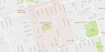 地図Dovercourt公園近隣のトロント