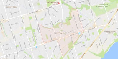 地図Eglinton東近隣のトロント
