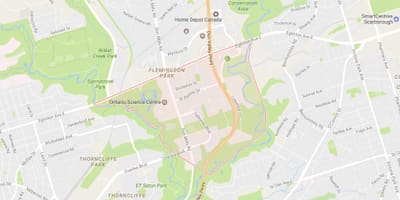 地図Flemingdon公園近隣のトロント