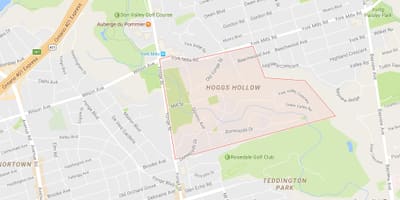 地図Hoggs中空近隣のトロント