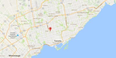 地図Humewood–Cedarvale地区はトロント