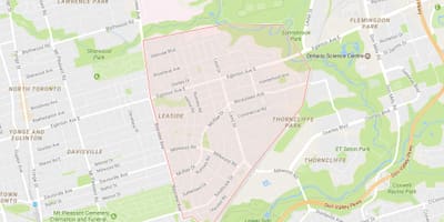地図Leaside近隣のトロント