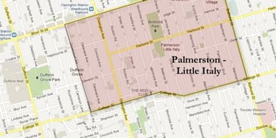 地図Palmerstonリトルイタリートロント