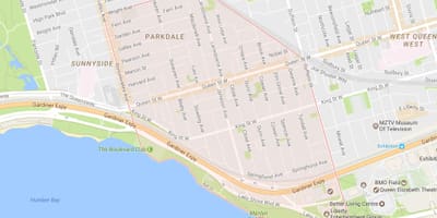 地図Parkdale近隣のトロント