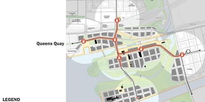 地図Projets東部臨海東ベイフロントトロント