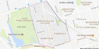 地図Roncesvalles村トロント