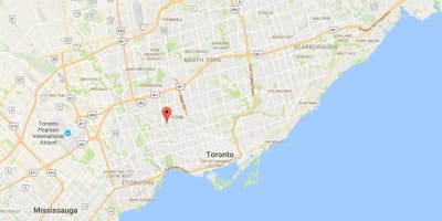 地図Silverthorn地区はトロント